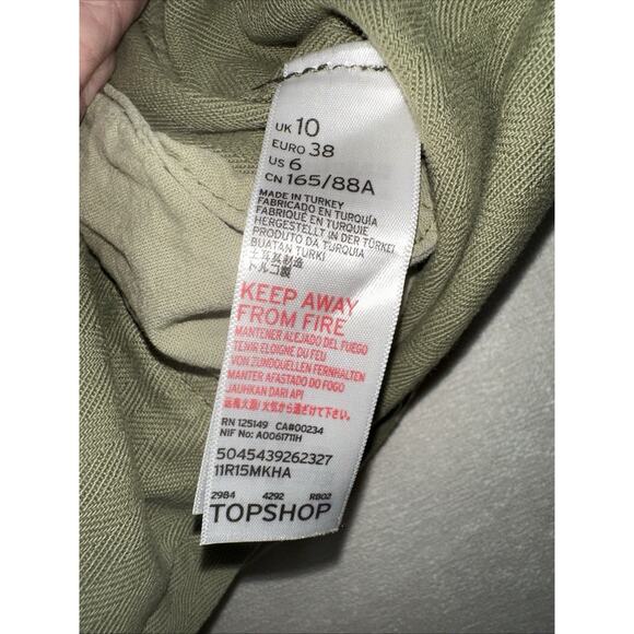 Topshop Floral Embroidered Patch Jacket Women's 6 Army Green Twill - Picture 8 of 12